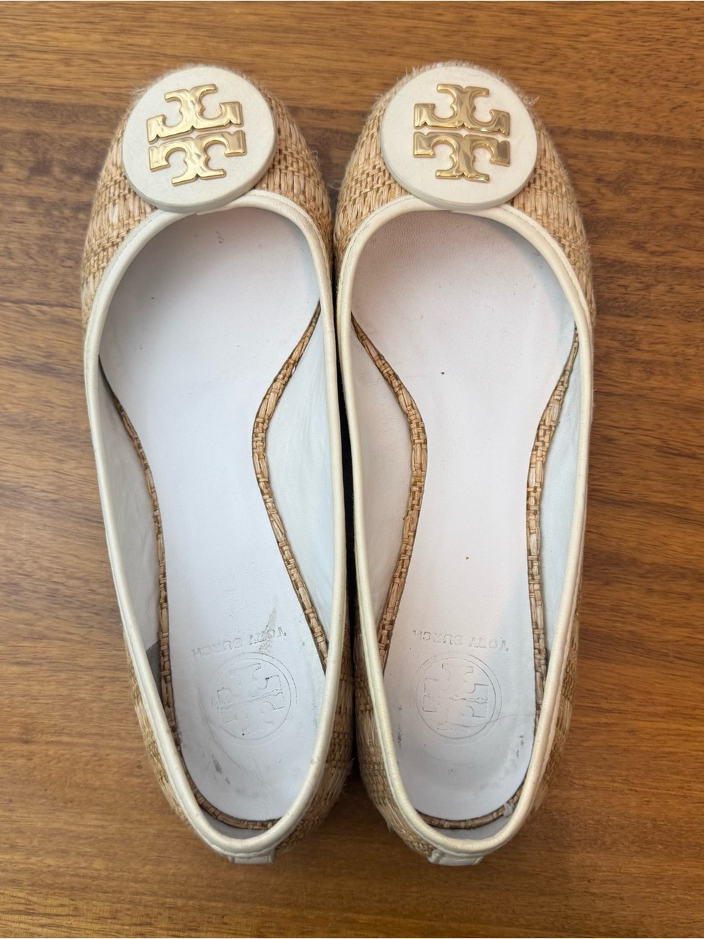 Tory Burch Reva Raffia Straw Ballet Flats Size 9 - Picture 7 of 9